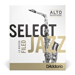 D'Addario Select Jazz Alto Sax Reeds, Filed, 10-pack