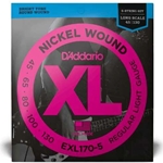 D'Addario EXL170-5 5-String Nickel Wound Bass Guitar Strings, Light, 45-130, Long Scale