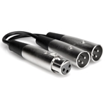 Y Cable 6 in - XLR3F to Dual XLR3M