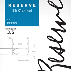 D'Addario Reserve Classic Bb Clarinet Reeds, Strength 3.5, 10-pack