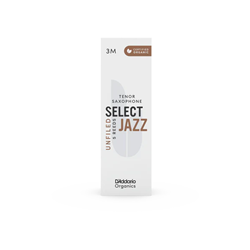 D'Addario Select Jazz Tenor Sax Reeds, Unfiled, Strength 3 Medium, 5-pack
