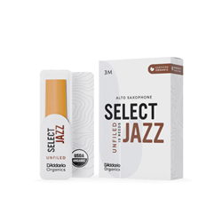 D'Addario Select Jazz Alto Sax Reeds, Unfiled, Strength 3 Medium, 10-pack