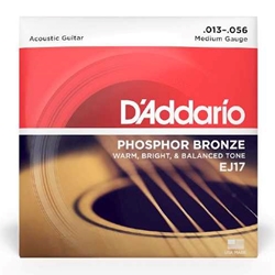 D'Addario EJ17 Phosphor Bronze Acoustic Guitar Strings, Medium, 13-56