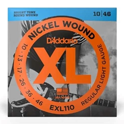 D'Addario EXL110 Nickel Wound Electric Guitar Strings, Regular Light, 10-46