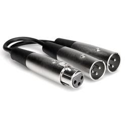 Y Cable 6 in - XLR3F to Dual XLR3M