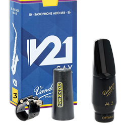 Vandoren AL3 Mouthpiece with Rovner Ligature and V21 Reeds