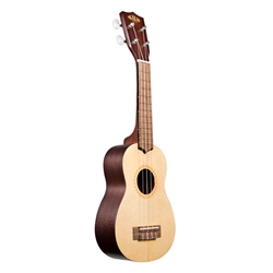 Kala Satin Mahogany Soprano Ukulele with Spruce Top