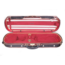 Tonareli Deluxe Violin Case - Black and Red