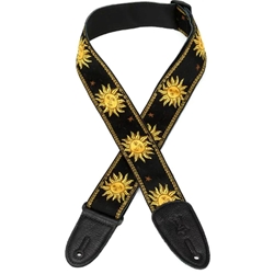 Levy's 2" Sun Black Printed Guitar Strap