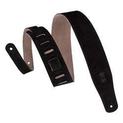 Levy's 2 1/2" Black Suede Guitar Strap