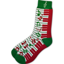 Holiday Keyboard Notes Socks Ladies 9-11