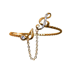 Bracelet Gold Note/G Clef w/Rhinestones